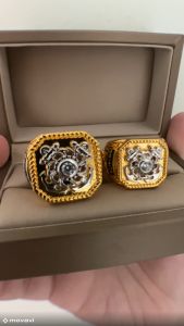 925 เคลือบทองทอง 18k แหวนทหารเรือชูมพล ฝังเพชร JewelStreet แหวนเงินแท้