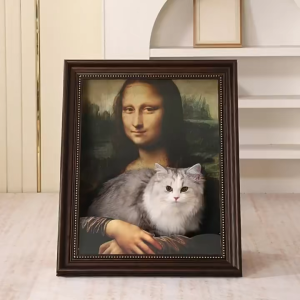 Mona Lisa oil painting cat bed replaceable oil painting cat scratch board photo frame