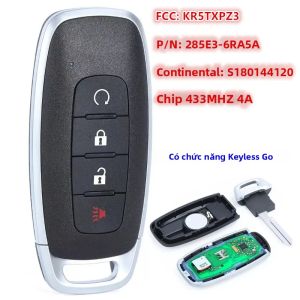 KEYECU 4 Nút 433 MHz Chìa Khóa Điều Khiển Từ Xa Thông Minh Không Cần Chìa Khóa Fob Với Chip 4A Dành Cho Nissan Pathfinder Kicks Rogue 2022-2024 ABS + Kim Loại