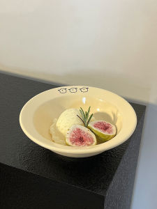 Adorable Green Ceramic Bowl Simple Cartoon Breakfast Bowl Fruit Yogurt Pasta Bowl Dessert Plate Cute Animal Pattern China