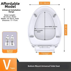 TEKANAI | Universal Thickened Slow-Closing U-Shape Toilet Seat Cover