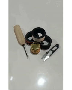 Paket Benang Nilon Sol Sepatu + Jarum Sol Sepatu Original + Gunting Benang + Lem Aibon G