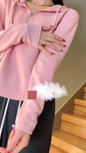 เสื้อแขนยาวและแขนสั้น ผ้าร่องมีฮู้ด ซิปด้านหน้า ผ้าลื่นใส่สบาย WYP-6902