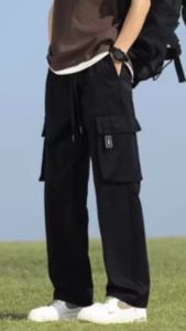 Celana Cargo Pria Oversize 2025 Korean Style Casual Loose Pant Jumbo Longgar Formal Keren