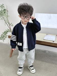 Spring Autumn Children's Baseball Jacket: Boys' Casual Cotton Blend Outerwear