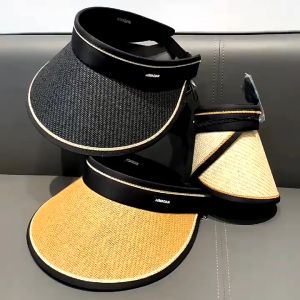 (TP24) Topi Pantai Wanita Model Rajut Jerami Rotan Topi Musim Panas Sport