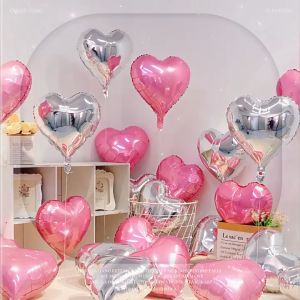 18 นิ้ว Love Heart Shape ฟอยล์บอลลูนงาน รอบหมอน กระบวนการวันที่ บอลลูนอลูมิเนียมฟอยลูกอากาศ รูปเหรียญ Rose Gold