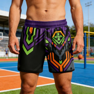 Bandai | EVA Unit-01 BJJ MMA Fight Shorts 2026 New Bandai Neon Genesis Evangelion Mesh Kids/Adults Suitable for Daily and Training Wear