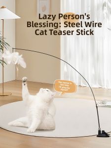 VOA | Suction Cup Durable Cat Teaser Stick with Automatic Feather Replacement