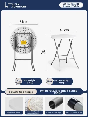 Foldable High Bar Table Circular Simple Design