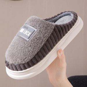 Dép Bông 2025 Mùa Đông Mới Cho Nam Dùng Trong Nhà Chống Trượt Đế Dày Ấm Áp Cỡ Lớn Dép Lê Nhung Lông Cừu