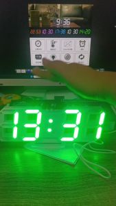 นาฬิกาดิจิตอล3D LED รุ่นCX-2218 Brend Caixing แขวนติดผนังหรือตั้งโต๊ะได้ มี4สี ขนาด 23x8.5x1.8CM (แถมฟรีหัวชาทอแดปเตอร์และUSB)