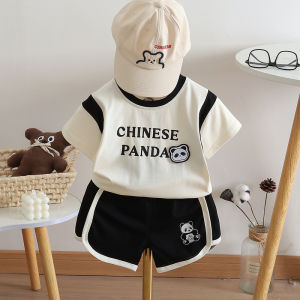 Boys Short Sleeve Cotton Set Cartoon Thin Two-Piece Suit Summer Clothing Pure Cotton Comfortable Breathable Baby Outfit