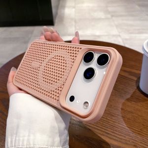 Hollow Magnetic Case For Xiaomi POCO F8 Ultra F7 X8 Pro Max Heat Dissipation Breathable Grid Hole Cooling PC Shockproof Cover