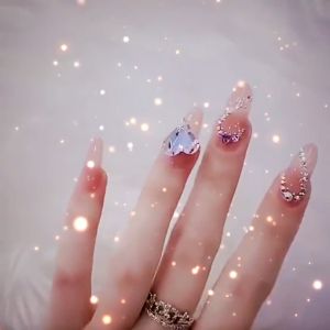 24 Pcs Artificial Fake Nails Set Matte Fake Nail Glue Nail Sticker Long Nail Art Design Acrylic Beauty Nail Fashion Wedding Short Nails