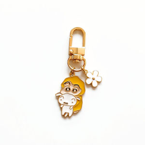 Japanese Cartoon Crayon Small New White Peripheral Keychain Pendant Small Exquisite Cute Girlish Schoolbag Pendant