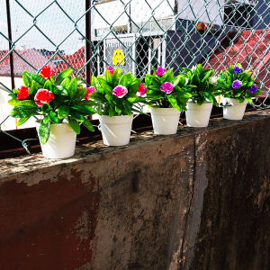 Pot Bunga Artificial Ornamen Tanaman Hias Bahan Plastik Mini Dekorasi Ruangan Pajangan Kamar PBP59