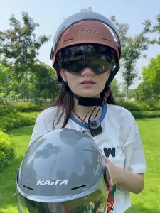 KaiFa | Summer New Double Mirror 3C Helmet Half Helmet Sun Protection Breathable Safety Helmet
