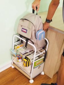 Giá để cặp sách học sinh di động Kệ để balo học sinh có thể tháo dời thời trang để sách bút cặp sách màu trắng be - Lazada