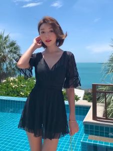 Đồ Bơi Nữ Có Tay Áo Tắm Bikini Đi Biển Kín Đáo Giấu Bụng Dạng Váy (T015)