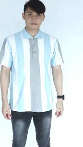 Kaos Polo Pria Balok Salur Lengan Pendek Noveli Wear - Gaya Bisnis Casual