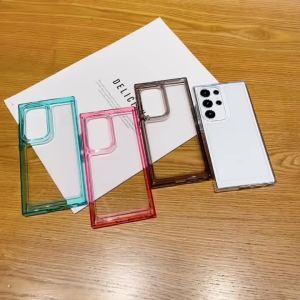 Luxury Space Clear Acrylic Case For Samsung S26 Edge S25 S24 S23 S22 Ultra Plus FE A57 A17 A56 A36 Colorful Frame Bumper Cover