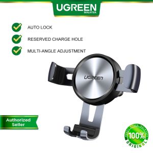 UGREEN Car Air Vent Mount Cell Phone Holder Gravity Compatible for 13 12 11 Pro Max SE XR XS X 6S 7 Plus 8 6 Samsung Galaxy S20 S9 S10 S8 S7 Edge S6 Google Pixel 4 2 XL LG G8 Smartphone Black