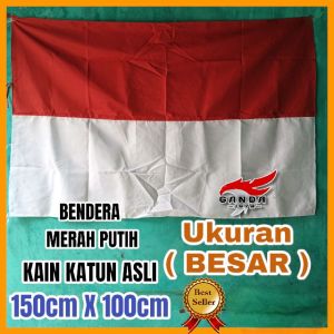 bendera merah putih KATUN ASLI TEBAL ukuran 180cm x 120cm kualitas premium ukuran jumbo