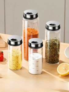 Sealed Seasoning Bottle Kitchen BBQ Spice Jar Set Glass Material Luxury Style Home Use Storage Container for Cooking And Baking
