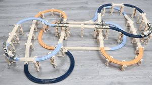 30/69/287pcs New DIY Rail Train Toy Set Electric Railway Track Building Block Set