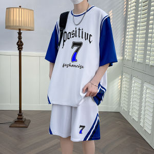 เสื้อเบสบอลแขนสั้นสำหรับเด็กและเยาวชน เสื้อยืดกีฬาฤดูร้อนสำหรับผู้ชาย อุปกรณ์กีฬาบาสเก็ตบอล ชุดลำลอง ทรงหลวม ผ้าโพลีเอสเตอร์