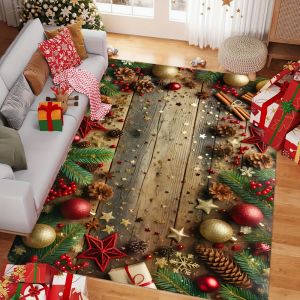 VIKAMA Christmas Carpet Living Room Christmas Mat Non Slip Door Mat Garden and Courtyard Decoration Premium Carpet living