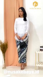 Baju Kebaya Blouse Brukat Setelan Rok Span Batik / Set Kebaya Wisuda Modern Varian Warna Ready Ukuran Jumbo Untuk Kondangan Seragaman Pesta Tunangan Nikah Lebaran Natal Paskah Imlek ( Qirany ) Nusa Kebaya Terlaris