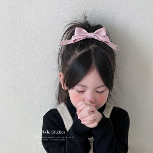 Black Bowknot Hairband for Girls Autumn Winter New Style Childrens Headwear Baby Hair Accessories Korean Version Little Girl