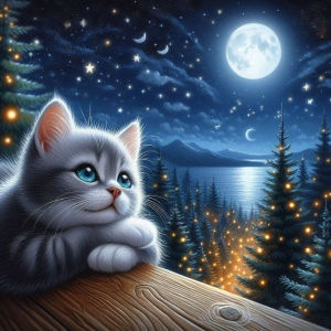HUACAN Cross Package Cat Animal Handmade Embroidery Sets Forest Tree DMC Thread 11CT Needlework Printed Canvas Home Decor
