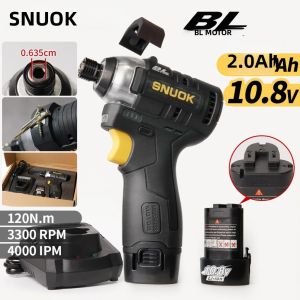 Máy Vặn Vít Tác Động Không Chổi Than Snuok 10.8V Cờ Lê 1/4 Mũi Khoan Điện M14 Dùng Cho Sửa Chữa Nhà Cửa Và Ô Tô Tương Thích Với Pin Makita