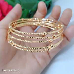 Gelang Tangan Kroncong Wanita Lapis Emas Tahan Lama & Anti Karat