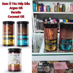 Kem Ủ Tóc Hấp Dầu Argan Oil Keratin Coconut Oil - 1000ml giúp tóc suông mượt óng ả