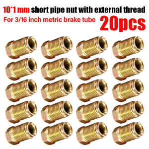 20pcs Brake Pipe 10mmx1mm Male Short Brake Pipe Screw Nuts for 3/16 Inch Metric Braking Tubes For Car SUV Motorcycles