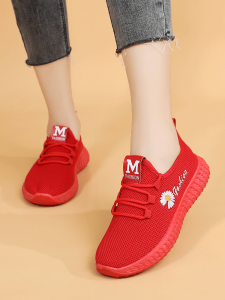 รองเท้าผ้าใบสไตล์ปักกิ่งใหม่สำหรับผู้หญิง ฤดูใบไม้ผลิและฤดูใบไม้ร่วง พื้นนุ่ม รองเท้าลำลองแบบสวมสบาย ทรงดอกเดซี่ ส้นแบน รองเท้าส้นเดี่ยวแบบลำลอง