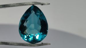 Natural Madagascar Blue Color Grandierite 13.40 Cts.Pear Cut Eye Clean Loose Gemstone