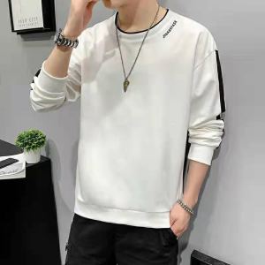 New Hoodie Mens Spring and Autumn Mens Long Sleeves T-shirt K-style Crew Neck Casual Bottoming Shirt Youth Trendy Loose Tops