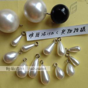 Handmade Raindrop Pearl Pendant 8x16mm ABS Single Hole Earring Necklace Jewelry Spacer Beads Fashion Accessories