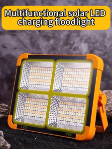 6000W Solar Emergency Light Outdoor Waterproof  LED Floodlight With Power Bank Function Recharge Camping Flashlight for SOS Warning Hiking Outdoor Working Camping Power Outage