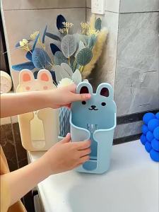 And Large Capacity Perfect For Kitchen Bathroom Use Cute Rabbit Shaped Adhesive Tissue Holder With Easy No Drill Install