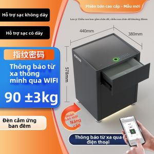 Tủ An Ninh Thông Minh WiFi Mở Tự Động Có Sạc Không Dây Đèn Cảm Ứng Đèn Khung Hai Hộc Mở Bằng Vân Tay và Mật Khẩu Toàn Thép Chống Trộm