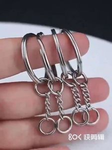 200Pcs Metal Split Keychains 25mm Polished Keychains DIY Jewelry Metal Blank Split Ring Key Rings Stainless Steel Keychains
