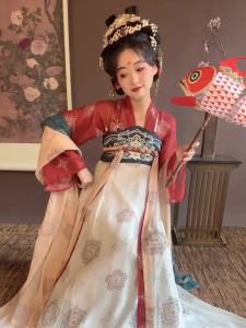 Hanfu gốc cho phụ nữ [ Đêm hoa ] Bộ đồ mùa hè phong cách nhà Đường ngực Qi Ruqun thêu phong cách Han phục hồi phong cách dân tộc