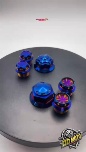 น็อตแผงคอ+น็อตอุดหัวโช้ค หัวเจาะเลสสีไทเท Sonic MSX Dash Ls