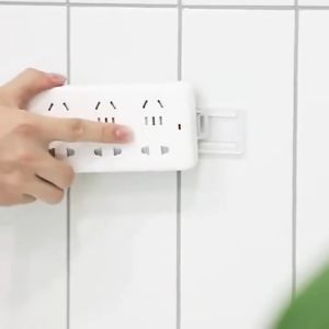 10Pcs Wall-Mounted Sticker Punch-Free Plug Fixer Self-Adhesive Socket Fixer Cable Wire Organizer Seamless Power Strip Holder Home Kitchen Cable Wire Organizer Socket Fixer